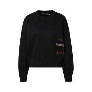Calvin Klein Jeans Tréning póló  fekete / sötétvörös / fehér