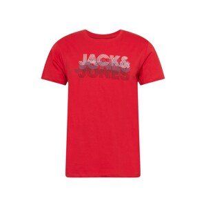 JACK & JONES Póló 'POWER'  piros / fekete / galambkék / fehér