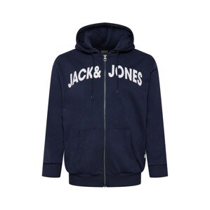 Jack & Jones Plus Tréning dzseki  tengerészkék / fehér