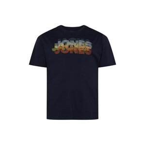 Jack & Jones Plus Póló 'POWER'  tengerészkék / galambkék / fehér / sárga / narancs