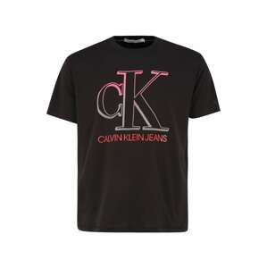 Calvin Klein Jeans Plus Póló  fekete / piros / ezüstszürke / rózsaszín
