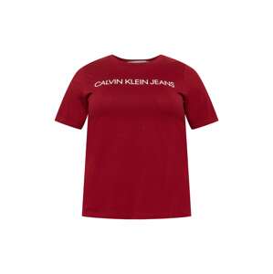 Calvin Klein Jeans Curve Póló  fehér / cseresznyepiros