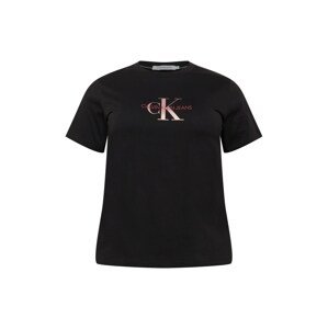 Calvin Klein Jeans Curve Póló  fekete / világos-rózsaszín