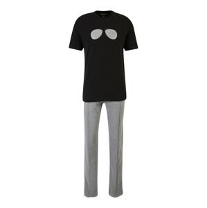Michael Kors Hosszú pizsama  fekete / szürke / szürke melír