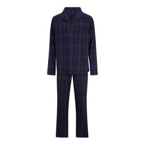 SCHIESSER Hosszú pizsama  kék / éjkék / piros