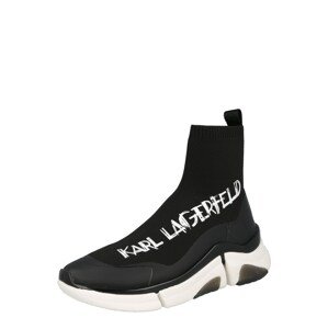 Karl Lagerfeld Magas szárú edzőcipők  fekete / fehér