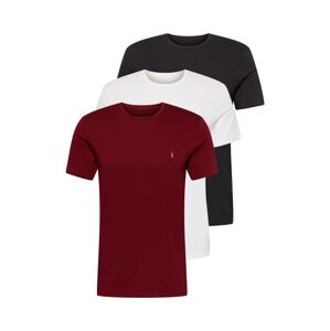 AllSaints T-Shirt  antracit / fehér / kárminvörös