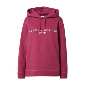 TOMMY HILFIGER Tréning póló  sötét-rózsaszín / fehér / piros / tengerészkék