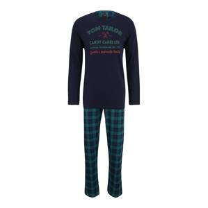 TOM TAILOR Hosszú pizsama  tengerészkék / zöld