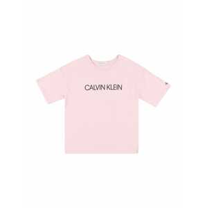 Calvin Klein Jeans Póló  pasztell-rózsaszín / fekete