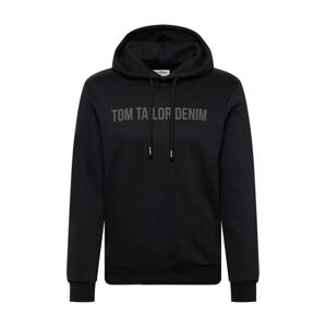 TOM TAILOR DENIM Tréning póló  fekete / sötétszürke