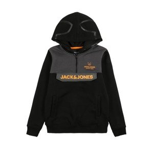 Jack & Jones Junior Tréning póló 'DOGGO'  sötétszürke / narancs / fekete