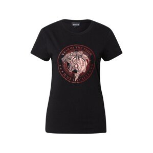 Just Cavalli T-Shirt  fekete / sötétvörös / antracit / fáradt rózsaszín