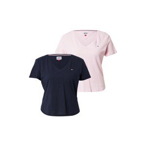 Tommy Jeans Póló  rózsaszín / tengerészkék