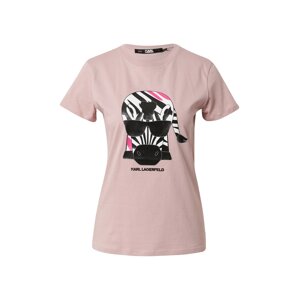 Karl Lagerfeld Póló  világos-rózsaszín / fehér / fekete / fáradt rózsaszín