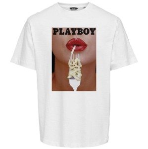 Only & Sons Póló 'Playboy'  világosbarna / cseresznyepiros / fekete / fehér