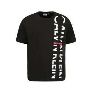 Calvin Klein Big & Tall Póló  fekete / fehér / rózsaszín melír