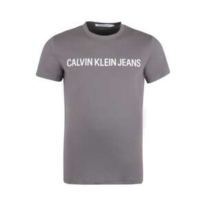 Calvin Klein Jeans Plus Póló  szürke / fehér