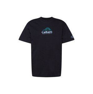 Carhartt WIP Póló  fekete / világoskék / azúr