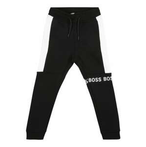 BOSS Kidswear Nadrág  fekete / fehér