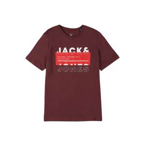 Jack & Jones Junior Póló 'BOOSTER'  sötétvörös / fehér / világospiros
