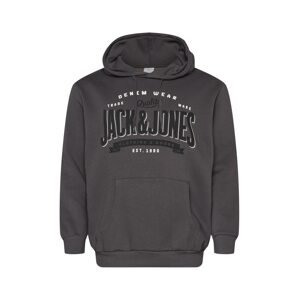 Jack & Jones Plus Tréning póló  sötétszürke / fekete / fehér