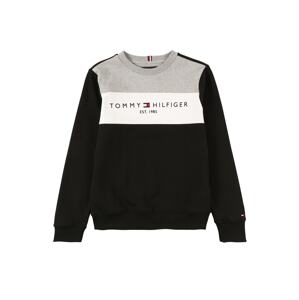 TOMMY HILFIGER Tréning póló  fekete / fehér / szürke melír