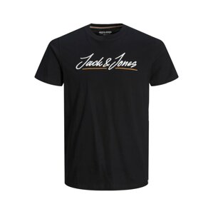 JACK & JONES Póló 'Tons Upscale'  világosbarna / fekete / fehér