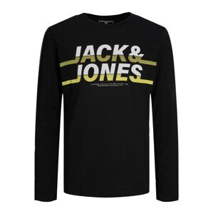 JACK & JONES Póló 'Charles'  fekete / fehér / limone