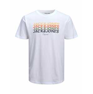 JACK & JONES Póló 'Brady'  olíva / korál / őszibarack / fekete / fehér