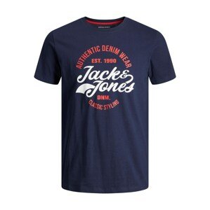 Jack & Jones Plus Póló 'Brat'  tengerészkék / fehér / gránátalma