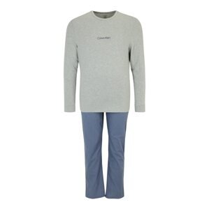 Calvin Klein Underwear Hosszú pizsama  kék / galambkék / szürke melír