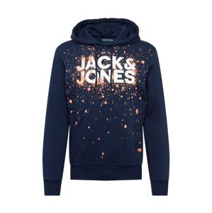 JACK & JONES Tréning póló  kék / fehér / világos narancs