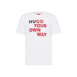 HUGO Póló 'Durtingten'  piros / fekete / fehér