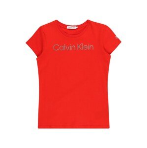 Calvin Klein Jeans Póló  ezüstszürke / piros