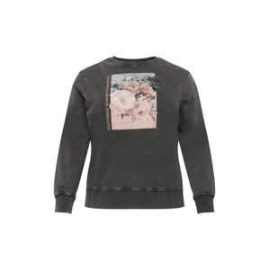 ONLY Carmakoma Tréning póló 'Elizabeth'  fekete melír / szürke / fáradt rózsaszín / füstkék
