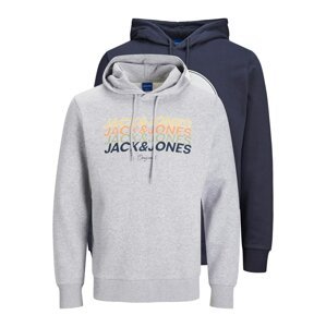 JACK & JONES Tréning póló 'Brady'  sötétkék / sárga / szürke melír / narancs / fehér