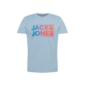 JACK & JONES Póló 'Raymond'  kék / piros / füstkék