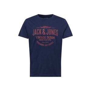 JACK & JONES Póló  tengerészkék / pasztellpiros