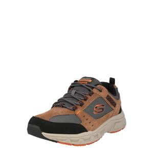 SKECHERS Rövid szárú sportcipők 'Oak Canyon'  világosbarna / ezüstszürke / világos narancs / fekete