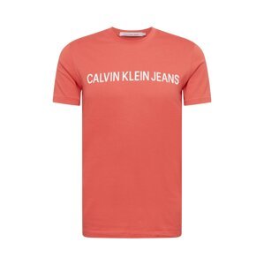 Calvin Klein Jeans Póló 'INSTITUTIONAL'  dinnye / fehér