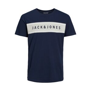 JACK & JONES Póló 'Mast'  sötétkék / fehér / szürke