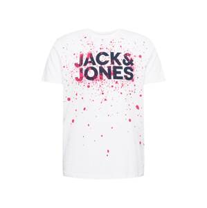 JACK & JONES Póló  fehér / rózsaszín / sötétkék