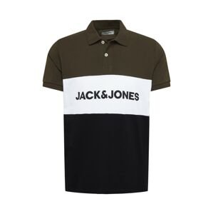 JACK & JONES Póló  éjkék / khaki / fehér