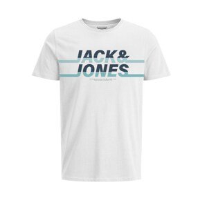 Jack & Jones Junior Póló 'Charles'  fehér / tengerészkék / világoskék