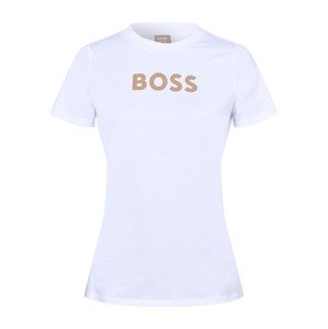 BOSS Orange Póló 'Elogo'  világosbarna / fehér