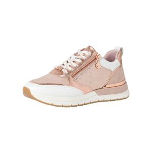 TAMARIS Rövid szárú edzőcipők  rózsaszín arany / fáradt rózsaszín / fehér
