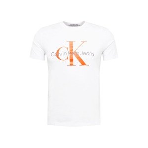 Calvin Klein Jeans Póló  ezüstszürke / világos narancs / fehér