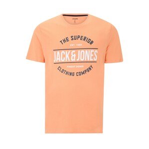 Jack & Jones Plus Póló 'BRAT'  narancs / tengerészkék / fehér