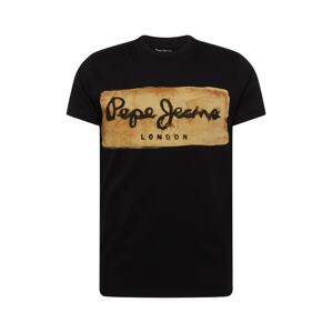 Pepe Jeans Póló 'Charing'  zerge / konyak / fekete